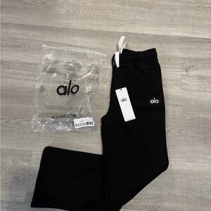 ALO Yoga Kids Black Joggers with Logo